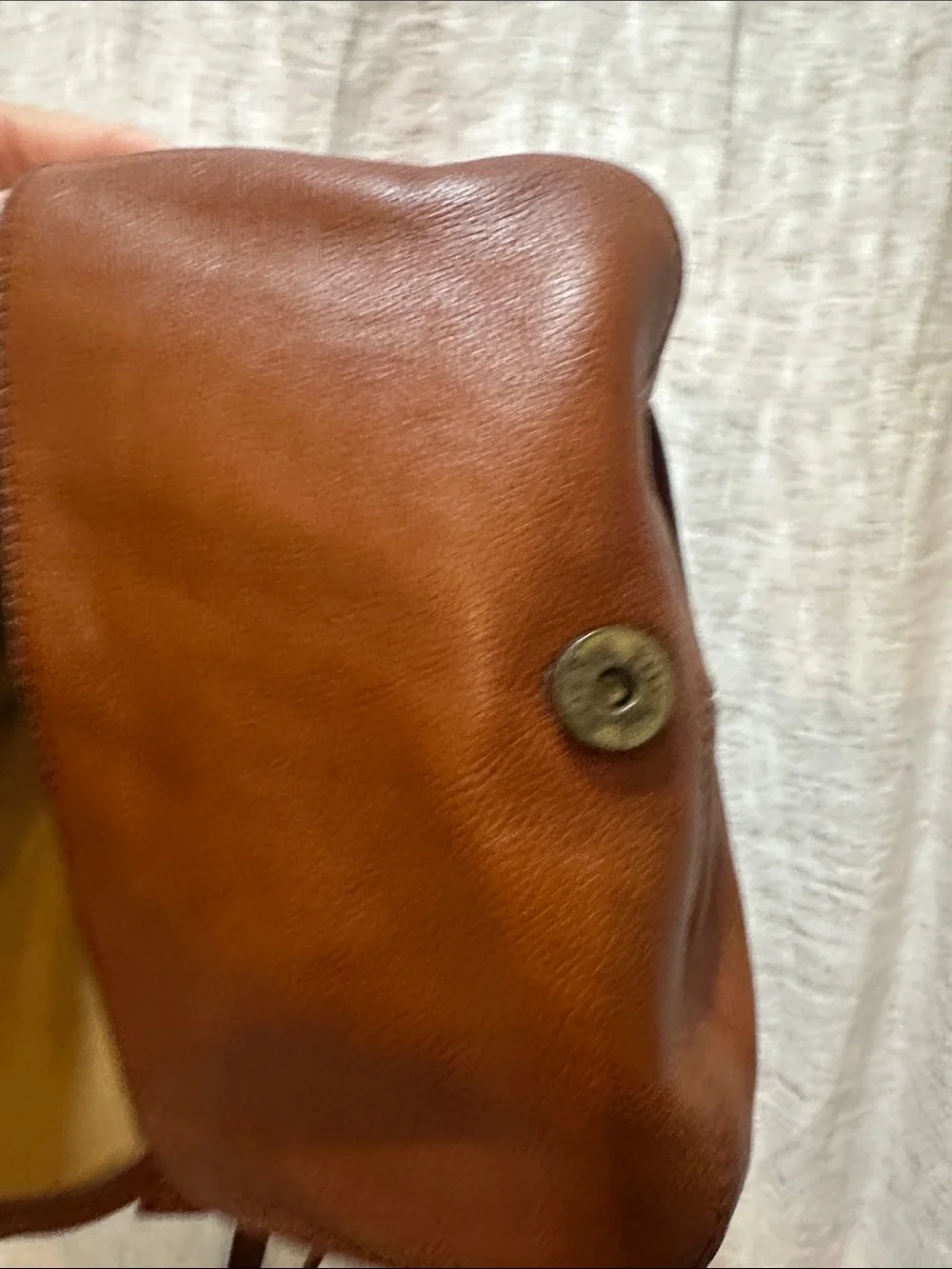 Vintage Harper Fossil Brown Leather Crossbody Bag